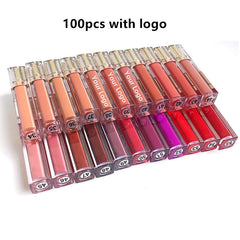 50pcs/lot Private Label Lipgloss Moisturizing Shiny Glitter Glossy Makeup Lip Gloss Custom Liquid Lipstick Bulk