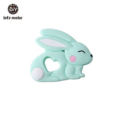 Tiny Rod BPA Free Food Grade Silicone Teethers Cartoon Animals Shape Pacifier Clips DIY Accessories Baby Teething 1pc Let's Make