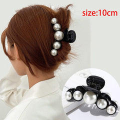 Korean Acrylic Hair Claws Pearl Claw Clips For Woman Large Size Barrette Crab For Girl Shark Clip Fashion Hair Accessories