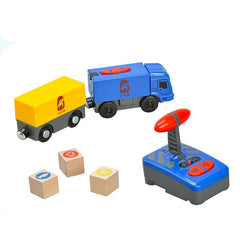 RC Electric Train Set With Carriage Sound and Light Express Truck FIT Wooden Track Children Electric Toy Kids Toys