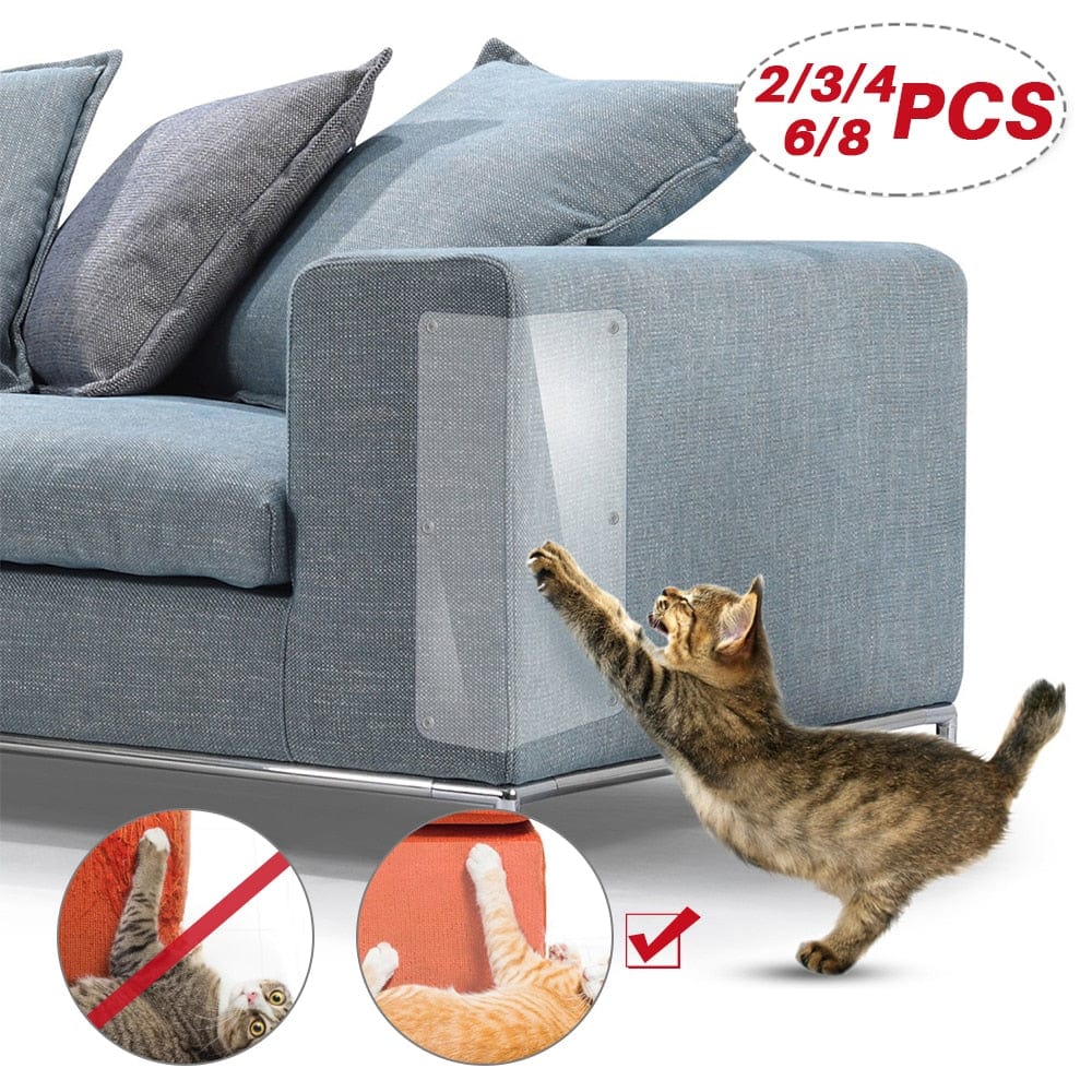 4pcs Cat Scratch Guards Sofa Protector Paw Pad Corner Guard Deterrent Pad Furniture Flexible Vinyl Fit Leather Sofa Couch Door - Wowza