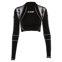 Sisterlinda Elastic Cool Matching Sets Long Sleeve Cropped Top And Pants 2 Piece Suits Women Clothing Striped Sportswear Outfits