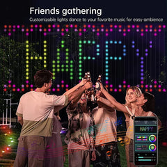 Smart LED Curtain Light APP Control RGB Dimmable DIY Pattern Music Ambient Lighting For Home Holiday Party Christmas Decoration