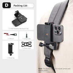 Vamson for Go Pro 11 10 9 8 Accessories 360-Degree Rotation Clip For GoPro Hero 6 5 for Insta360 X3 X2 Dji Action 3 2 For Phone