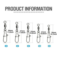 King Swivels 50/100/200 Piece Set of Fishing connector fishing gear kit