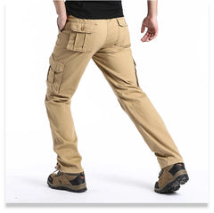 Loose Overalls Men's Outdoor Sports Jogging Tactical Pants Elastic Waist Pure Cotton Casual Work Pants
