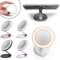 4 In 1 Metal Magnetic Led Makeup Mirror Selfie Light Phone Holder For iPhone 16 15 Pro Max 14 For Magsafe Foldable Stand M8H7