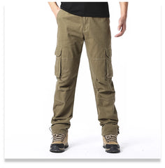 Loose Overalls Men's Outdoor Sports Jogging Tactical Pants Elastic Waist Pure Cotton Casual Work Pants