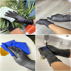 Black Nitrile Gloves Thickened Disposable Gloves for Cleaning Hairdressing Waterproof Dishwashing Tattoo Gloves