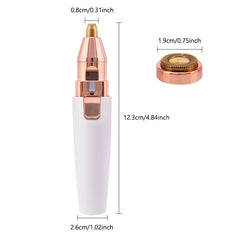 2 In 1 Electric eyebrow trimmer USB Rechargeable hair remover women shaver LED light lady Epilator Razor face Makeup Tool