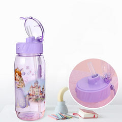 Disney Mickey Mouse Cartoon cups With straw kids snow White Captain America Sport Bottles girls Princess Sophia Feeding cups