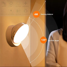 360 Rotated PIR Motion Sensor LED Night Light Wall Lamps Rechargeable  Under Cabinet Light Wireless Closet Night Lamp