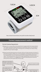 Wrist Digital Blood Pressure Monitor English / Russian / Portuguese / Spanish Voice Broadcast Tonometer