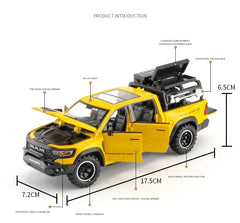 DODGE Mammoth 1000 TRX Alloy Pickup Car Model Diecast Metal Off-road Vehicle Model Sound and Light Simulation Kids Toy Gift
