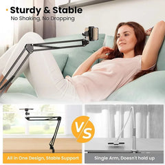 Flexible Arm For Phone Stand Table Folded Anchor Online Desktop Laptop Video Live Overhead Shot Photography