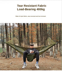 Mosquito Net Hammock Outdoor Camping Pole Hammock swing Anti-rollover Nylon Rocking Chair 260x140cm