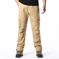 Loose Overalls Men's Outdoor Sports Jogging Tactical Pants Elastic Waist Pure Cotton Casual Work Pants