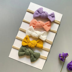 5Pcs/Set Baby Headband Bows For Girls Headbands Children Elastic Hair Bands New Born Hairband Soft Toddler Cute Accessories