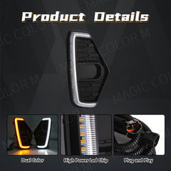 Nissan Navara NP300 2020 2023 LED Daytime Running Light DRL Driving Fog Lamp Fit Waterproof Turn Signal Yellow