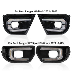 Ford Ranger 2022 2023 Wildtrak XLT Sport Platinum LED Daytime Running Lights Car Front Bumper Driving Daylights Auto 12V