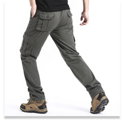 Loose Overalls Men's Outdoor Sports Jogging Tactical Pants Elastic Waist Pure Cotton Casual Work Pants