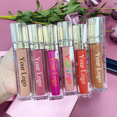 50pcs/lot Private Label Lipgloss Moisturizing Shiny Glitter Glossy Makeup Lip Gloss Custom Liquid Lipstick Bulk