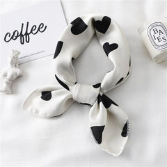 2022 New Women Silk Scarf Square Foulard Lady's Neck Hair Scarves Design Printed Head Kerchief Fashion Girl Scarfs