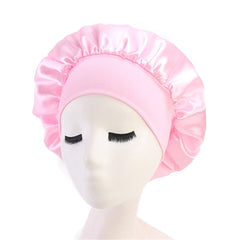 Newly Women's Satin Solid Sleeping Hat Night Hair Care Bonnet Nightcap For Women Men Unisex Cap