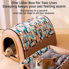 New Dog Kennel Winter Warm Large Dog Oversized Dog House House Closed Winter Removable Golden Pet Four Seasons Use