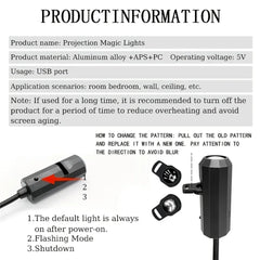 360° Rotatable Skull LED Night Light with Interchangeable Palm Prints & Faces - USB-Powered Halloween Decor for Ceiling & Wall