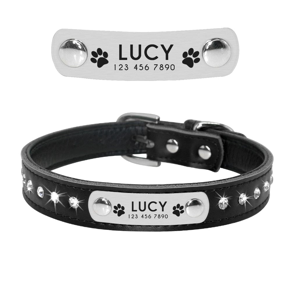 Leather Cat Collar Personalized Cat Collar For Puppy Small Dogs Pet Kitten Nameplate Collar Free Engraving Adjustable - Wowza