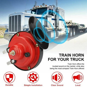 12V Super Loud Train Horn 100DB Waterproof Automotive Loudspeaker Universal Car Motorcycle Truck Boat Electric Sound Signal