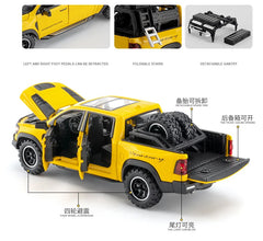 DODGE Mammoth 1000 TRX Alloy Pickup Car Model Diecast Metal Off-road Vehicle Model Sound and Light Simulation Kids Toy Gift