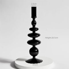 Handmade Colored Vintage Glass Candlestick candle holders Romantic Dinner Decoration for Home Wedding Taper Candle Holder Gift