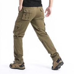 Loose Overalls Men's Outdoor Sports Jogging Tactical Pants Elastic Waist Pure Cotton Casual Work Pants