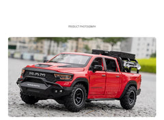 DODGE Mammoth 1000 TRX Alloy Pickup Car Model Diecast Metal Off-road Vehicle Model Sound and Light Simulation Kids Toy Gift