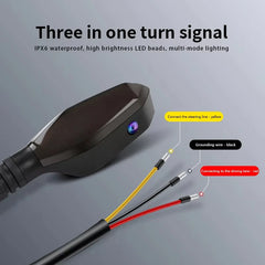 Motorcycle LED Turn Signal Lamp Projection Lamp Sequential Flowing Flash Indicator Lights Running Light Front Rear Signal Light