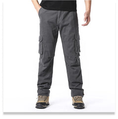 Loose Overalls Men's Outdoor Sports Jogging Tactical Pants Elastic Waist Pure Cotton Casual Work Pants