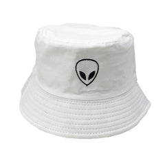 Unisex Embroidered Alien Foldable Bucket Hat Beach Sun Street Headwear Fisherman Outdoor Men and Woman Cap