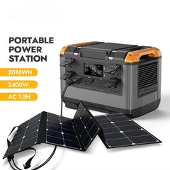 Solar Generator 600W 1000W 2400W 3000W LiFePO4 Battery Portable Power Station, 100W 200W Solar Panel, Camping Emergency