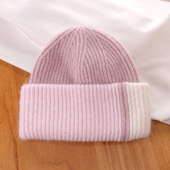 Rabbit Fur Beanies Soft Warm Fluffy Winter Hat for Women Angora Knitted Hat Skullies Beanies Female Bonnet Woman Knit Cap