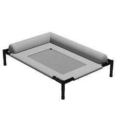 Raised Mesh Pet Sofa Bed with Removable Washable Bolsters Breathable Pet Sofa Cot Removable Cooling Dog Bed for Indoor & Outdoor