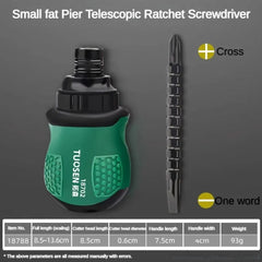 Short Handle Dual Purpose Telescopic Repair Tools Cross Groove Drill 13 in 1 Screwdriver Ratchet Screwdriver Set