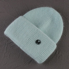 Rabbit Fur Beanies Soft Warm Fluffy Winter Hat for Women Angora Knitted Hat Skullies Beanies Female Bonnet Woman Knit Cap