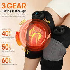 Heated Knee Massager Pads Adjustable Multi-Level Vibration Wireless with Wormwood for Elbows Shoulders Pain Relief Old Cold Leg