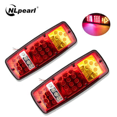 2 x LED Tail Light Durable Waterproof Truck Trailer ATV Caravan Rear Brake Light Stop Reverse Lamp Car Light Assembly