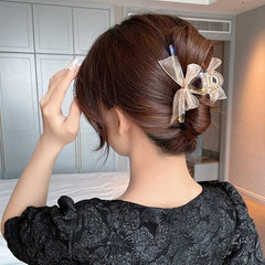 Korean Acrylic Hair Claws Pearl Claw Clips For Woman Large Size Barrette Crab For Girl Shark Clip Fashion Hair Accessories