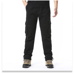 Loose Overalls Men's Outdoor Sports Jogging Tactical Pants Elastic Waist Pure Cotton Casual Work Pants