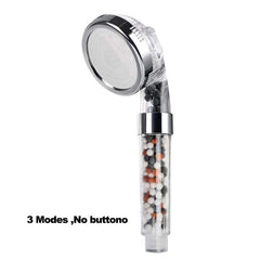 Adjustable High Pressure Shower Head Tourmaline Replaceable Filter SPA Shower Water Saving Switch Button Shower