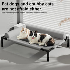Raised Mesh Pet Sofa Bed with Removable Washable Bolsters Breathable Pet Sofa Cot Removable Cooling Dog Bed for Indoor & Outdoor